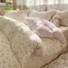 Juego de ropa de cama de cuatro piezas de algodón puro, nuevo estilo 2026, adecuado para dormitorios, incluye sábana bajera, funda de edredón y funda de almohada, perfecto para otoño e invierno