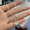 Collar Colgante Ruyi de Plata Pura S925 con Cuentas de Plata para Mujer, Cadena de Clavícula Dulce Versátil Simple de Personalidad Lujo Ligero