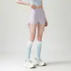 Shorts deportivos para mujer con diseño de cordón plisado, alta elasticidad, transpirables, de cintura alta, control de abdomen, adecuados para el uso diario como shorts de seguridad