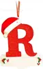 Letra Inicial de Navidad con Gorro Rojo Decoración de Letra, Decoración Colgante para Árbol de Navidad DIY Colgante Personalizado Regalo
