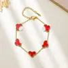 Pulseira de Trevo de Quatro Folhas Joias Pequenas Acessórios de Aço de Titânio Moda de Luxo Leve Joias de Aço Inoxidável 520 Itens em Estoque Transfronteiriços