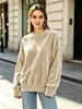 2026 Nuevo Color Sólido Holgado Casual Transfronterizo Europeo y Americano Superventas Sudadera de Terciopelo Dorado para Mujer Otoño e Invierno Más Terciopelo Cuello Redondo Manga Larga