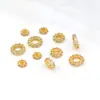 Color oro 18K circonio que conserva el color cuentas redondas cuentas sueltas pulsera de hilo hecha a mano DIY collar cuentas espaciadoras accesorios de joyería C45