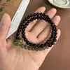Pulseira de Jacarandá Indiano de Folhas Pequenas com Contas de Sândalo Combinada com Jade Hetian, Joia Unissex, Pulseira de Casal, Estilo Chinês, Design Simples