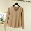Nuevo top térmico de cuello en V para otoño e invierno para mujer, forro polar de doble cara, talla grande, forro polar alemán, engrosado, camiseta de manga larga