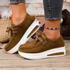 Comercio Exterior Casual Talla Grande 43 Zapatos de Mujer con Cordones para Aumentar la Altura 2026 Otoño Nuevos Zapatos de Mujer Cómodos Suela Suave Tacón Plano Zapatos de Uso Diario