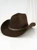 Exclusivos Transfronterizos Nuevos Sombreros Vaqueros Occidentales para Hombre y Mujer, Sombreros de Fieltro, Sombreros de Ala Ancha, Sombreros de Jazz de Estilo Étnico