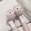 Zapatillas de algodón cálidas de invierno lindas para interiores para mujer, zapatillas de algodón cerradas sin cordones, zapatillas de felpa antideslizantes para el hogar para otoño e invierno