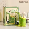 Ornamento Porta-Canetas Panda com Alto Valor Estético, Caixa de Armazenamento de Material Escolar para Estudantes, Decoração de Mesa, Presente de Feriado