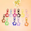 Chaveiro Criativo Colorido Estrela de Cinco Pontas Vazada Fivela de Porta Giratória Pingente Decorativo Criativo para Bolsa Acessórios Manuais DIY