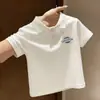 Polos de Algodón Puro para Niños y Niñas, Camisetas de Verano de Manga Corta Estilo Coreano Modernas con Estampados, Elegantes Tops con Cuello para Bebés y Niños Mayores