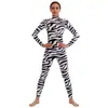 Macacão Adulto Estampa de Zebra Justo Lycra de Alta Elasticidade Fantasia Animal Fantasia para Performance de Halloween no Palco Atacado