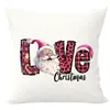 Fronha de Almofada Papai Noel Amazon Transfronteiriça Carta de Natal Estampa de Árvore de Natal Decoração de Casa Fronha de Almofada de Sofá Macia