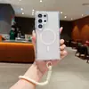 Funda Magnética para Teléfono Color Camaleón Sombra Brillante Adecuada para Samsung S25Ultra Tendencia A17 Botón de Hardware S24Fe Correa de Mano
