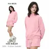 Sudadera de polar con cuello medio para mujer hecha a medida transfronteriza en paleta de colores macarrón, estilo callejero americano, corte holgado, moderna y elegante