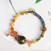 Nuevo Estilo Chino Cuentas de Laca Pulsera Vintage Tejida a Mano Piedra Ojo de Tigre Estilo Étnico Simple Joyería de Lujo Ligero