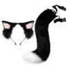 Diadema con Orejas de Gato para Cosplay Joyería de Cola de Gato Hecha a Mano Lindo Accesorios para el Cabello de Chica Gato Orejas de Animal Set de Accesorios de Cola de Animal