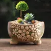 Elegante Vasinho de Cerâmica para Suculentas de Mesa Pastoral Vasinho de Flores Pintado à Mão Exquisito Decoração Criativa para Plantas Planta em Vaso para Casa