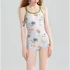 Traje de banho profissional de natação para mulheres, peça única com micro-shorts e bojos, adequado para piscinas, treinos esportivos e competições, traje de banho conservador