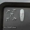 Accesorios Populares para Uñas con Moño, Cinta de Moño de Plata Pura Simple, Aleación, Decoraciones 3D para Uñas
