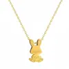 Nuevo Collar de Conejo Mecánico Oscilante para Mujer, Conejo del Zodiaco Lindo e Interesante, Joyería Simple de Nicho de Acero de Titanio que No se Desvanece