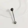 Clavo de lengüeta F136 diente interior doble cabeza barra recta tres garras circón胚球 bola bola bola aleación de titanio G23 joyería para perforación Puente de oreja