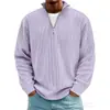 Amazon 2025 Nuevo Otoño e Invierno para Hombre Casual Cuello Alto Cremallera Punto Grueso Manga Larga Sudadera tipo Polo para Hombre