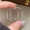 Pendientes redondos simples y lisos de plata S925 con diseño de nicho estilo coreano para el trabajo, pendientes básicos de moda estilo Ins