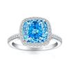 Anillo de Plata Esterlina S925 de 4 quilates con Diamante de Alto Carbono para Mujer, Nicho de Alta Gama, Lujo Ligero, Corte Flor de Hielo Llama, Color Tesoro, Plata Esterlina