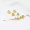 Chapado en Cobre con Oro de 18K/14K, Cuentas de Posicionamiento Ajustables de Silicona, Accesorios para Joyería Hecha a Mano DIY para Collares y Pulseras D51
