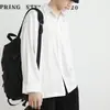 Camisa de Seda Hielo Holgada para Hombre, de Manga Larga, Primavera y Verano, de Alta Gama, Elegante, Casual para Hombre, Camisa Blanca, Moderna para Chicos
