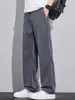 Novas calças casuais para homens 2026, calças retas largas da moda estilo americano, caimento simples, calças compridas versáteis, moda masculina