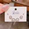 Novos Brincos Redondos Geométricos de Zircônia e Pérola Conjunto de Três Pares de Brincos Femininos Exquisitos e de Alta Qualidade Conjunto de 6 Peças de Joias