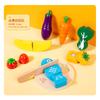 Casa de juego de simulación para niños, velcro magnético, corte de frutas y verduras, música, madera, juguetes de educación temprana para jardín de infantes, venta al por mayor