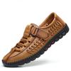 Sandalias de Verano para Hombre, Zapatos Casuales de Cuero Hechos a Mano para Hombre, Zuecos Huecos Transpirables, Zapatos Exteriores para Hombre de Negocios de Mediana Edad