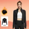 Tops Outono e Inverno Emagrecedores Roupas Fitness Jaqueta Esportiva para Corrida Lã Grossa Forrada Aquecimento Roupas de Yoga Fábrica Dropshipping
