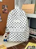 Mochila de Lunares de Alto Valor Estético para Mujer Modelo Nuevo 2026 Mochila Escolar de Gran Capacidad para Estudiantes de Secundaria y Preparatoria Estudiantes Universitarios Mochila para el Trabajo