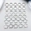 Acessórios para Joias DIY Recorte Coração Estrela de Cinco Pontas Hexágono Miçangas com Furo Pequeno Conector de Liga Pulseira Colar Miçangas