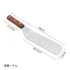 Espátula para Churrasco de Aço Inoxidável com Cabo de Madeira, Ferramenta para Churrasco ao Ar Livre, Espátula para Fritar Bife, Antiescaldante, Cabo Antiderrapante, Espátula Multifuncional para Fritar