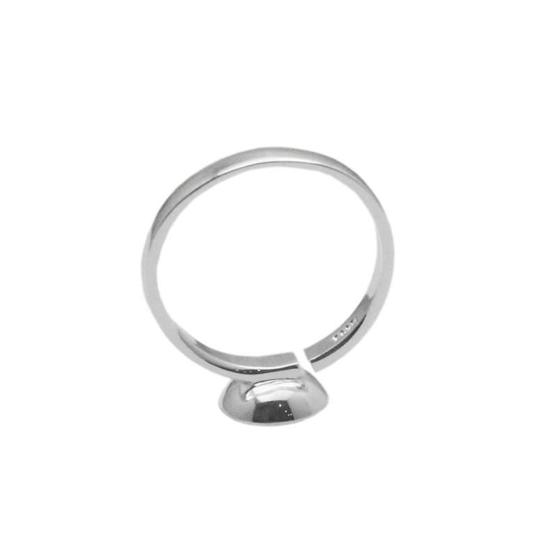 雅缤 银戒托 925女士开口戒指可镶嵌琥珀蜜蜡珠子底托速卖通热卖