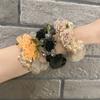 Anillo para el cabello con malla de diamantes de imitación para el intestino grueso, lazo para el cabello con sentido avanzado, coleta, cuerda para el cabello, cubierta de cuero, conjunto para el cabello, tocado, banda de goma elástica alta