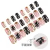 Unhas Postiças Curtas Populares da Xiyin com Estampa de Leopardo Dourado e Design Floral, Unhas Doces e Descoladas Mais Vendidas para Meninas Modernas