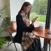 Cachecol de Xadrez com Nova Combinação de Cores Outono e Inverno Cachecol Espesso Quente para Casal Xale Versátil de Alta Qualidade Estilo Coreano para Estudantes