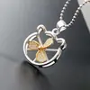 Nafuge joyería de plata al por mayor colgante de plata 925 chapado en oro gato pequeño molino de viento colgante de plata