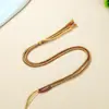 Colar Corda de Quatro Fios de Algodão Torcido à Mão com Nó Vajra, Cordão de Colar Trançado de Corda Grossa, Cordão de Pingente Thangka Estilo Étnico do Tibete