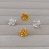 Brincos de Flor de Rosa de Moda Coreana e Japonesa com Design Plissado, Únicos e Compactos, Sensação de Alto Padrão, Pino de Prata 925, Versáteis para o Trabalho