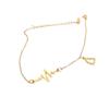 Moda coreana latido electrocardiograma color oro 18K acero de titanio cadena para clavícula tobillera simple