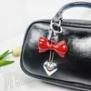 Novo Chaveiro Pingente Coração Vermelho Pingente Laço Dongdaemun Penduricalho de Bolsa Joia Elegante de Acrílico