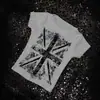 Camiseta de manga corta con cruz de strass estilo punk para mujer, top ajustado de moda urbana, nueva colección verano 2026