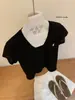 Wgwe9158 Guangzhou Shisanxing Camiseta de Verano Nueva para Mujer con Bordado de Caballo Cuello en V Manga Corta Adelgazante Top Casual